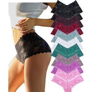Women's Underwear Sexy V-Waist Shorts Plus Size Available 10 Pack